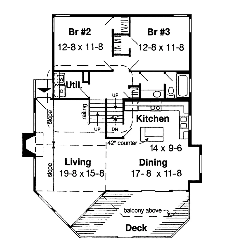Waterfront House Plan First Floor - Monmouthshire Rustic Lake Home 038D-0022 - Shop House Plans and More