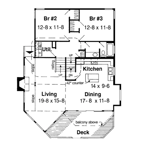 Beach & Coastal House Plan First Floor - Monmouthshire Rustic Lake Home 038D-0022 - Shop House Plans and More