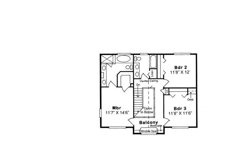 Neoclassical House Plan Second Floor - Wembury Country Farmhouse House Plans | Farmhouse Home Plans