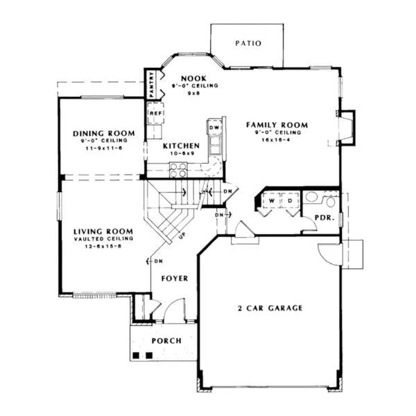 Traditional House Plan First Floor - Perry Neoclassical Home 038D-0024 - Shop House Plans and More