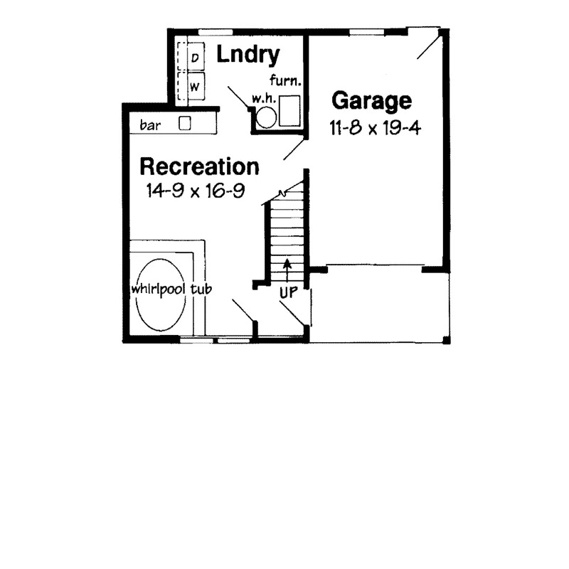 Vacation House Plan Lower Level Floor - Enderlin Waterfront Home 038D-0025 - Search House Plans and More