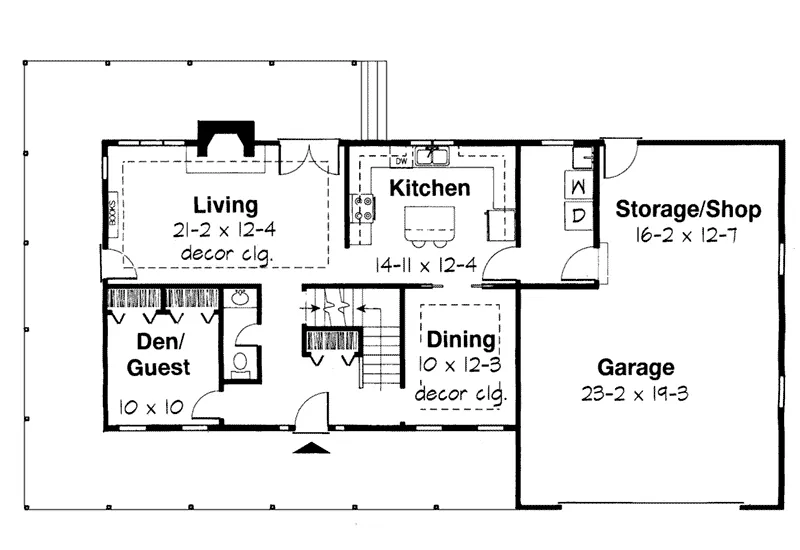 Farmhouse Plan First Floor - Karydan Country Farmhouse 038D-0027 - Search House Plans and More