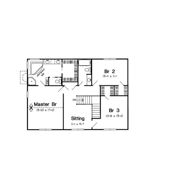 Farmhouse Plan Second Floor - Spielberg Early American Home 038D-0029 - Shop House Plans and More