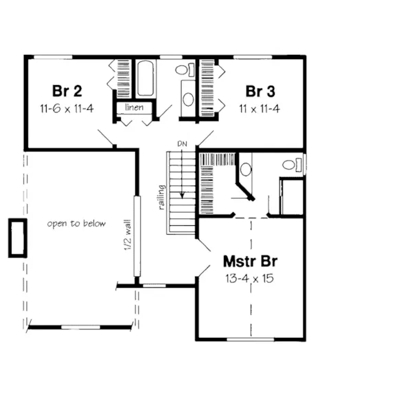 Traditional House Plan Second Floor - Bantry Traditional Home 038D-0031 - Search House Plans and More