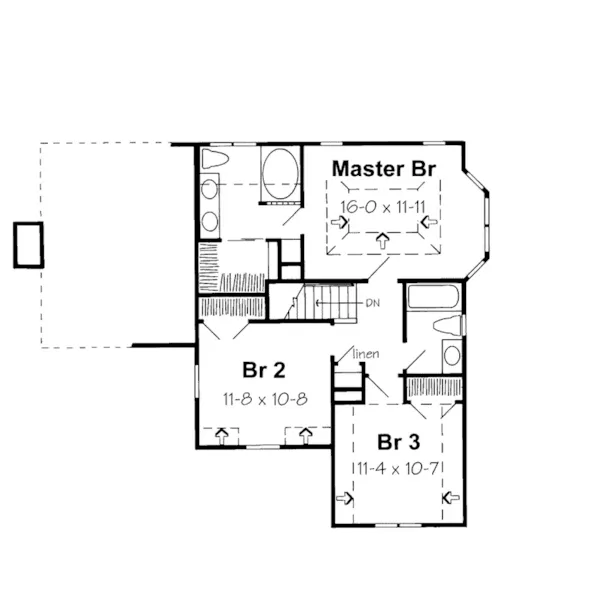 Country House Plan Second Floor - Park Haven Traditional Home 038D-0032 - Shop House Plans and More