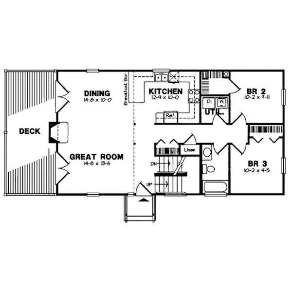 Lake House Plan First Floor - Ashcroft Waterfront Home 038D-0035 - Search House Plans and More