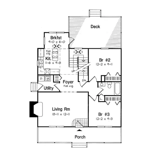 Bungalow House Plan First Floor - Amber Place Country Farmhouse 038D-0036 - Search House Plans and More