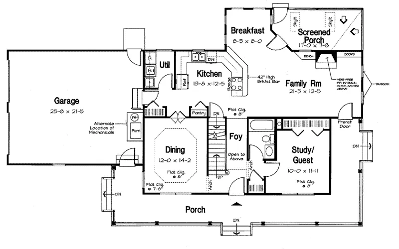 Country House Plan First Floor - Landrush Country Home 038D-0038 - Shop House Plans and More