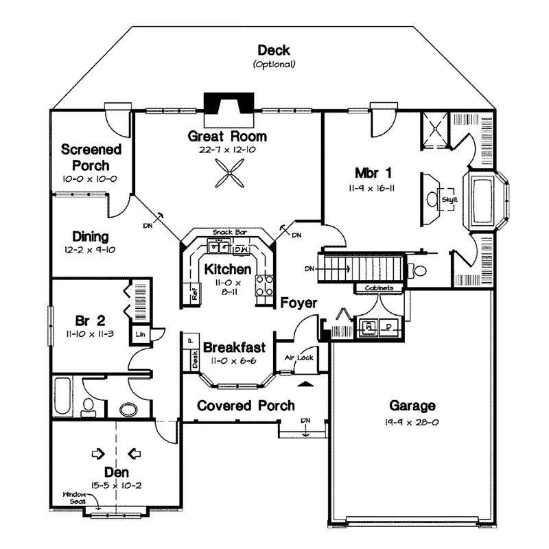 Traditional House Plan First Floor - Devin Place Ranch Home 038D-0039 - Search House Plans and More