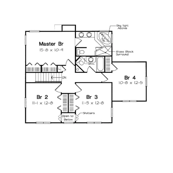 Southern House Plan Second Floor - Delmenhorst Victorian Home 038D-0044 - Search House Plans and More