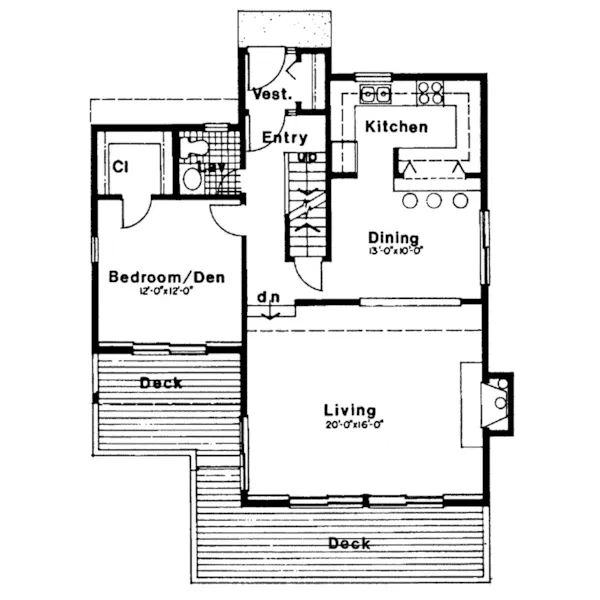 Cabin & Cottage House Plan First Floor - Madrina Cabin Cottage Home 038D-0047 - Shop House Plans and More