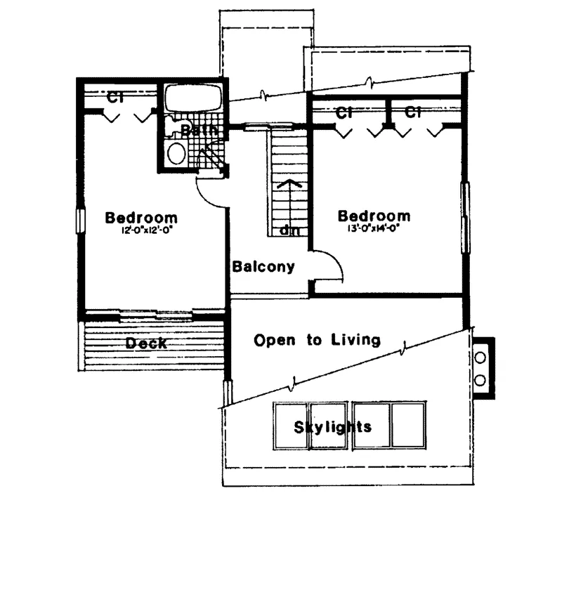 Lake House Plan Second Floor - Madrina Cabin Cottage Home 038D-0047 - Shop House Plans and More