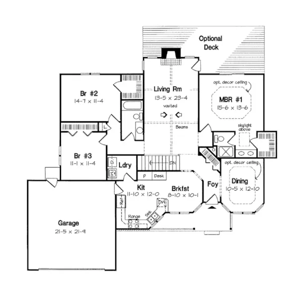 Traditional House Plan First Floor - Crawfish Hollow Ranch Home 038D-0049 - Search House Plans and More