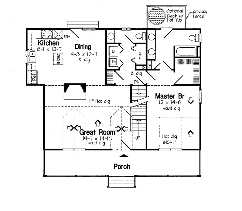 Southern House Plan First Floor - Claverach Country Home 038D-0054 - Search House Plans and More