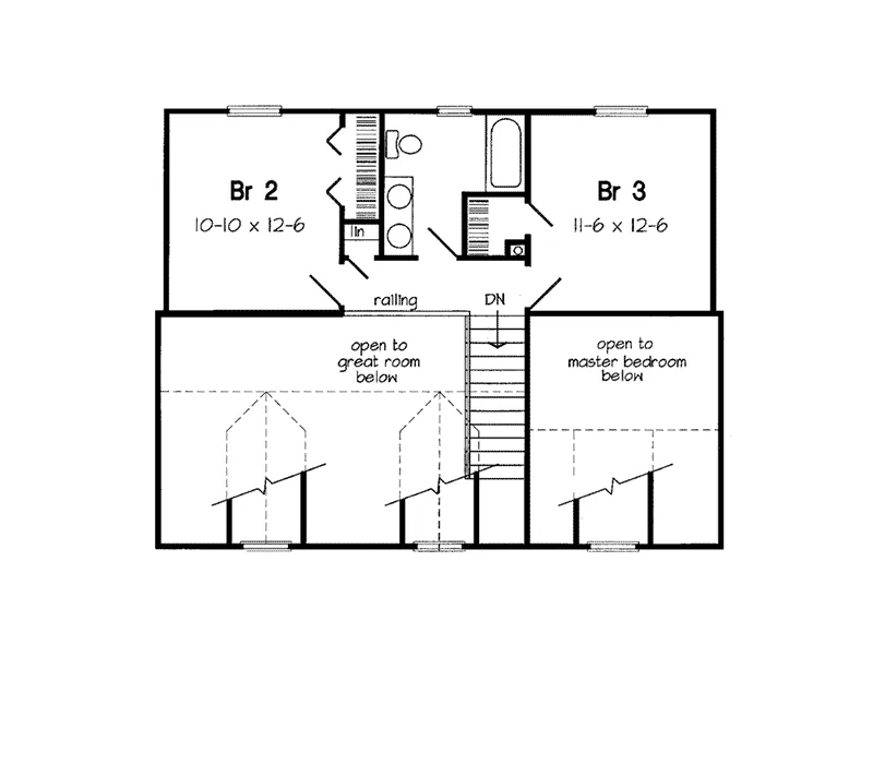 Southern House Plan Second Floor - Claverach Country Home 038D-0054 - Search House Plans and More