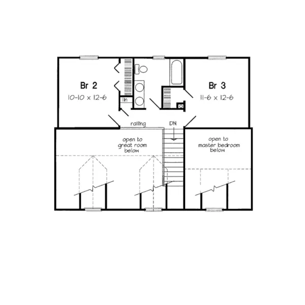 Farmhouse Plan Second Floor - Claverach Country Home 038D-0054 - Search House Plans and More