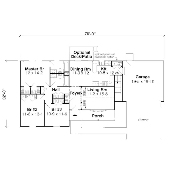 Country House Plan First Floor - Danbury Falls Ranch Home 038D-0057 - Search House Plans and More