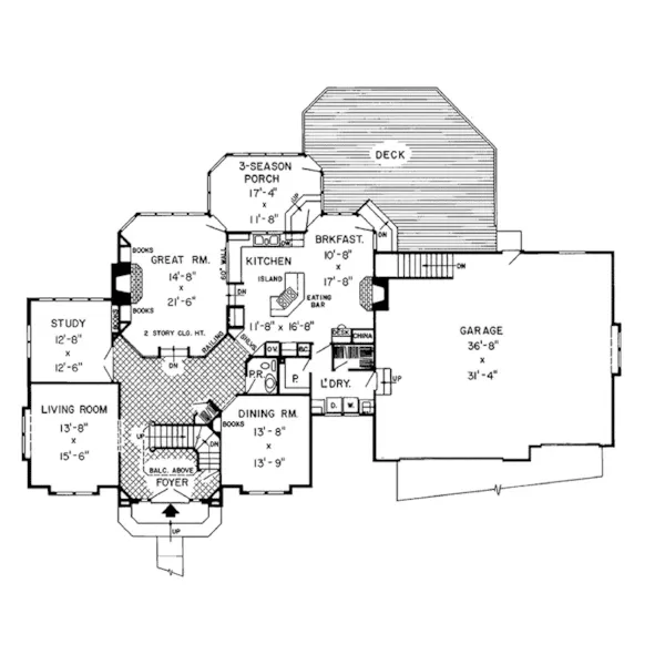 Traditional House Plan First Floor - Prima Hill Sunbelt Luxury Home 038D-0062 - Shop House Plans and More