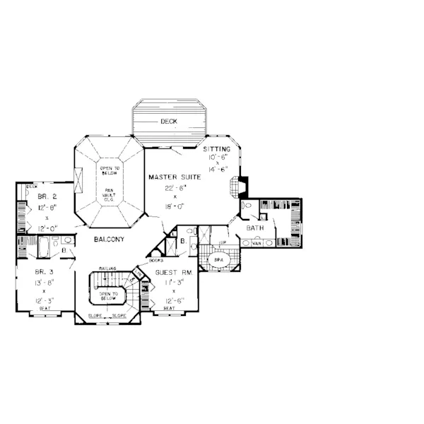 Traditional House Plan Second Floor - Prima Hill Sunbelt Luxury Home 038D-0062 - Shop House Plans and More