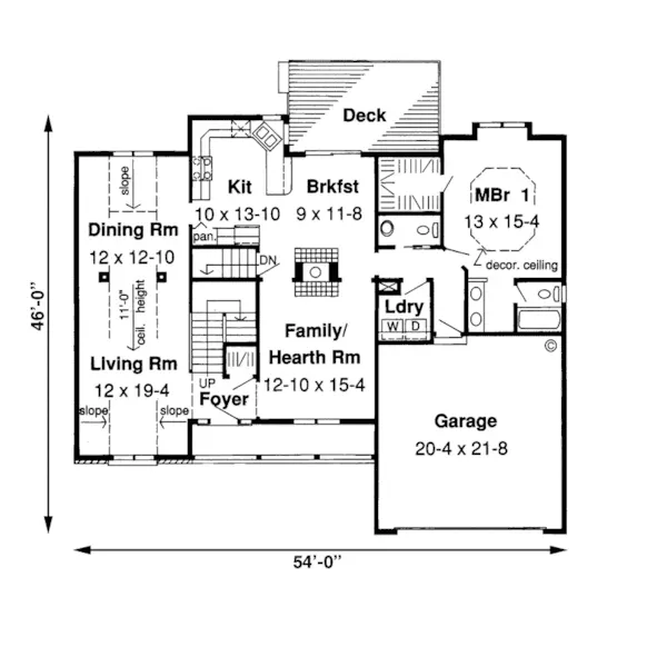 Traditional House Plan First Floor - Wrigley Traditional Home 038D-0066 - Shop House Plans and More