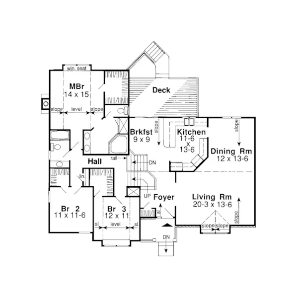 Traditional House Plan First Floor - Oxborough Craftsman Home 038D-0068 - Shop House Plans and More