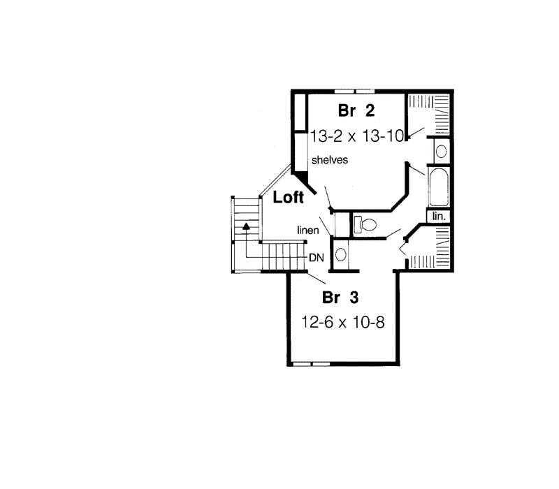Traditional House Plan Second Floor - Rafaela Sunbelt Home 038D-0071 - Shop House Plans and More