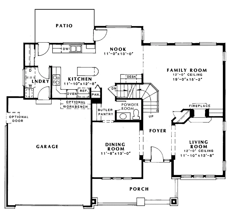 Traditional House Plan First Floor - Hyacinth Craftsman Home 038D-0073 - Search House Plans and More