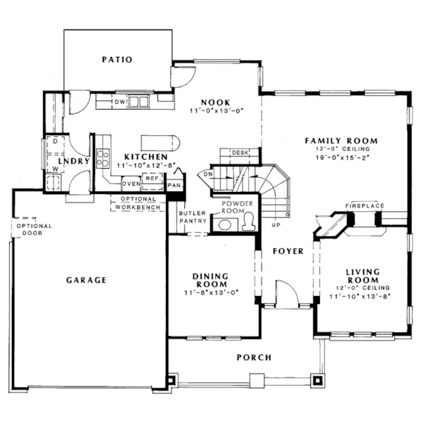 Traditional House Plan First Floor - Hyacinth Craftsman Home 038D-0073 - Search House Plans and More