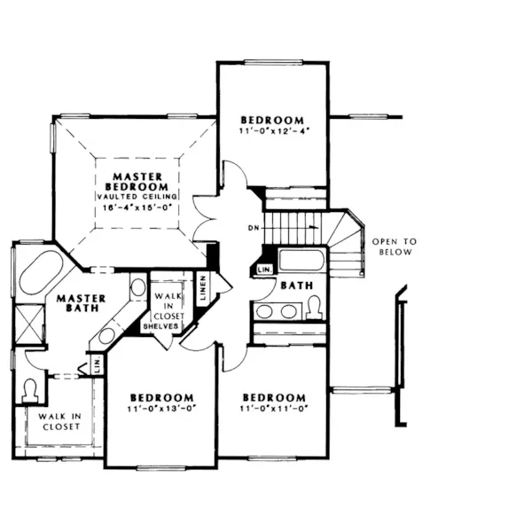 Traditional House Plan Second Floor - Hyacinth Craftsman Home 038D-0073 - Search House Plans and More