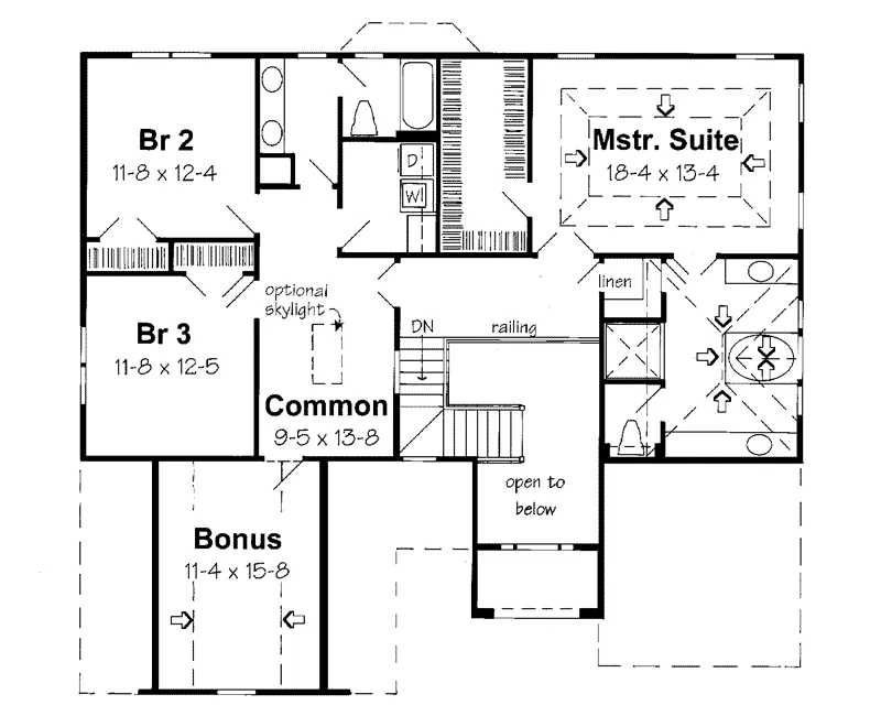 Traditional House Plan Second Floor - Marjani European Home 038D-0075 - Shop House Plans and More