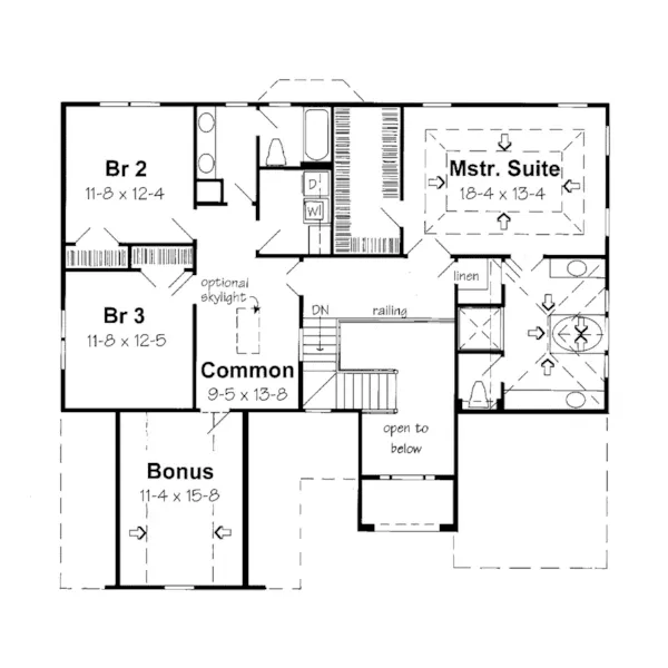 Sunbelt House Plan Second Floor - Marjani European Home 038D-0075 - Shop House Plans and More