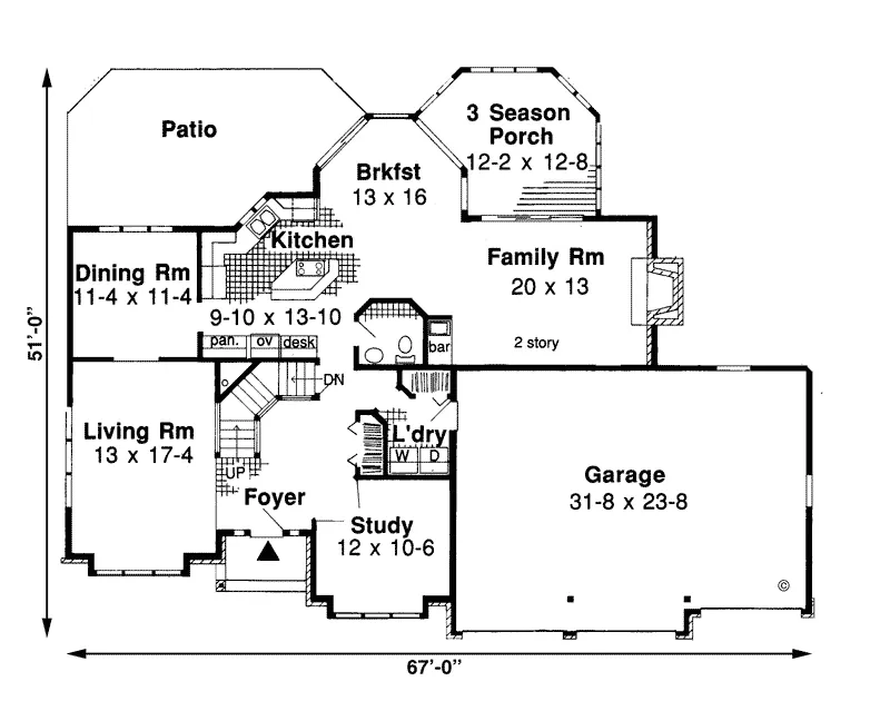 Traditional House Plan First Floor - Fairington Tudor Style Home 038D-0076 - Search House Plans and More