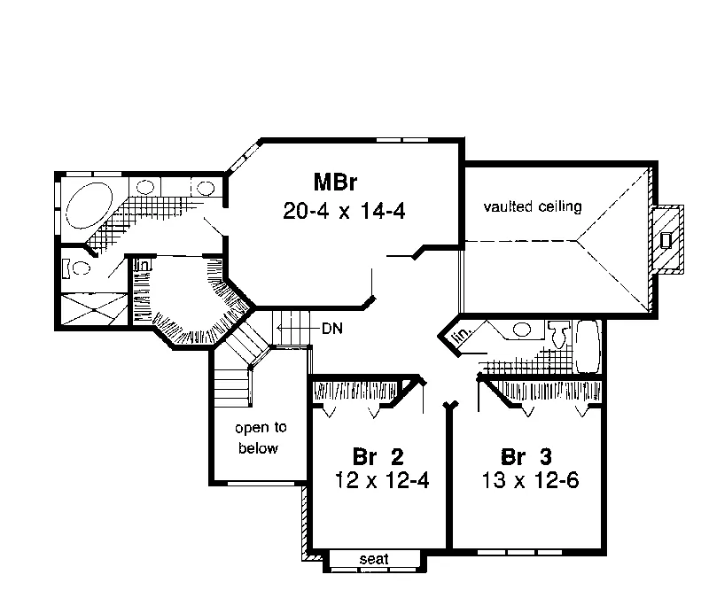 Tudor House Plan Second Floor - Fairington Tudor Style Home 038D-0076 - Search House Plans and More