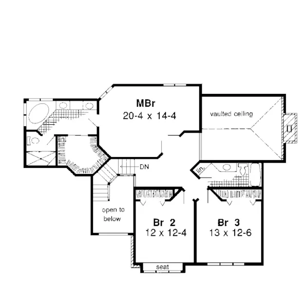 Traditional House Plan Second Floor - Fairington Tudor Style Home 038D-0076 - Search House Plans and More