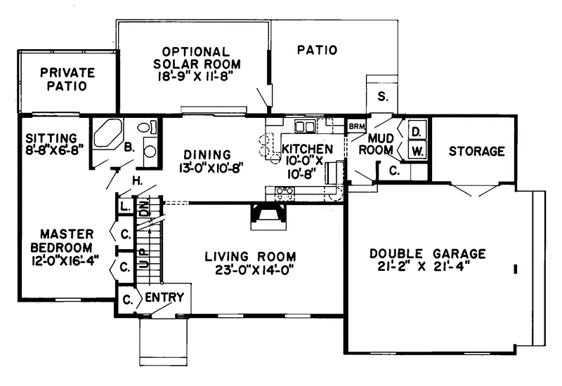 Traditional House Plan First Floor - Mohala Ranch Home 038D-0077 - Shop House Plans and More