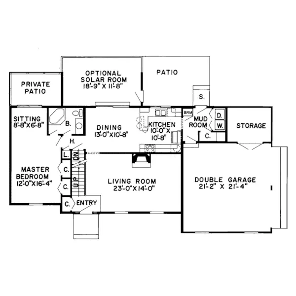 Traditional House Plan First Floor - Mohala Ranch Home 038D-0077 - Shop House Plans and More