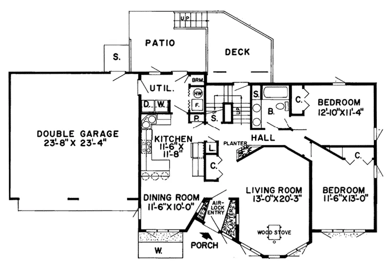 Waterfront House Plan First Floor - Heathfield  Mountain Home 038D-0078 - Search House Plans and More