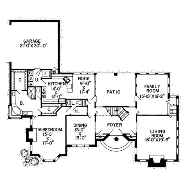 European House Plan First Floor - Emery Luxury Home 038D-0079 - Search House Plans and More