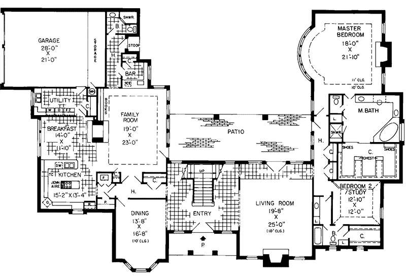 Traditional House Plan First Floor - Radford Pass Luxury Home 038D-0080 - Shop House Plans and More