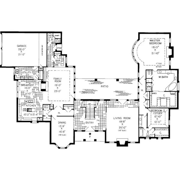 Traditional House Plan First Floor - Radford Pass Luxury Home 038D-0080 - Shop House Plans and More