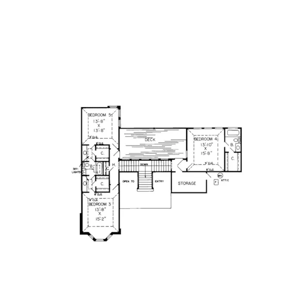 Traditional House Plan Second Floor - Radford Pass Luxury Home 038D-0080 - Shop House Plans and More