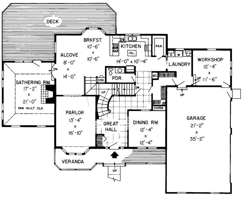 Country House Plan First Floor - Kimberlin Heights Country Home 038D-0081 - Search House Plans and More