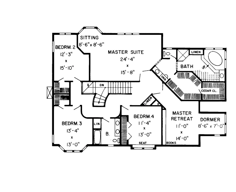 Southern House Plan Second Floor - Kimberlin Heights Country Home 038D-0081 - Search House Plans and More