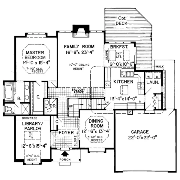 Traditional House Plan First Floor - Gibson Hill Traditional Home 038D-0082 - Search House Plans and More