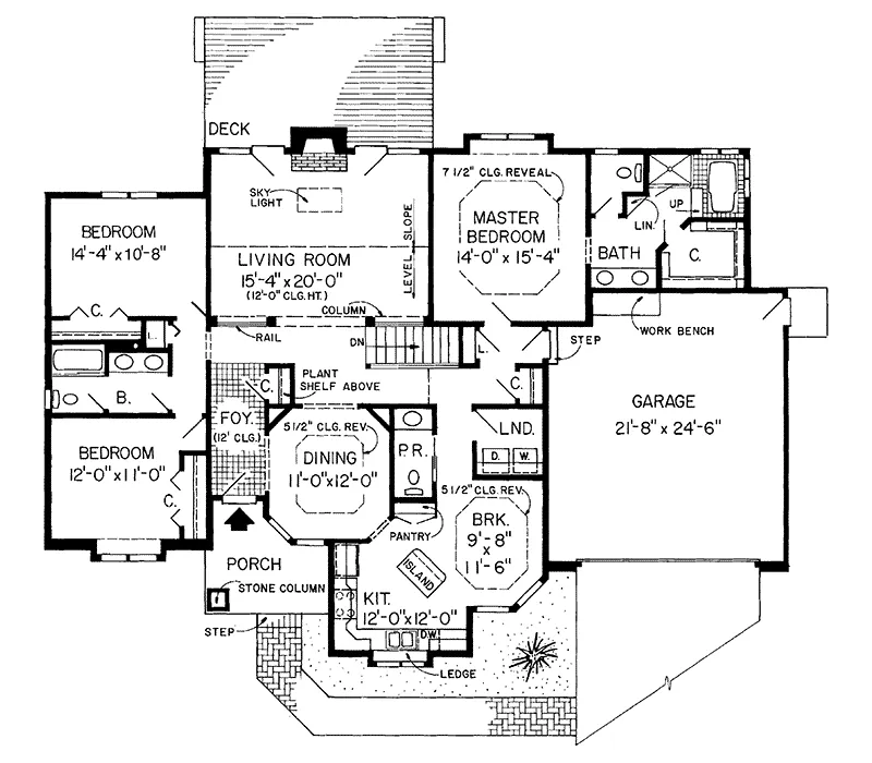 Traditional House Plan First Floor - Maeburn Terrace Ranch Home 038D-0084 - Shop House Plans and More