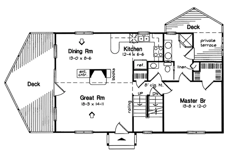 A-Frame House Plan First Floor - Log Trail Rustic A-Frame Home 038D-0088 - Shop House Plans and More