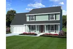 Farmhouse Plan Front Image - Laura Hill Country Home 038D-0089 - Shop House Plans and More