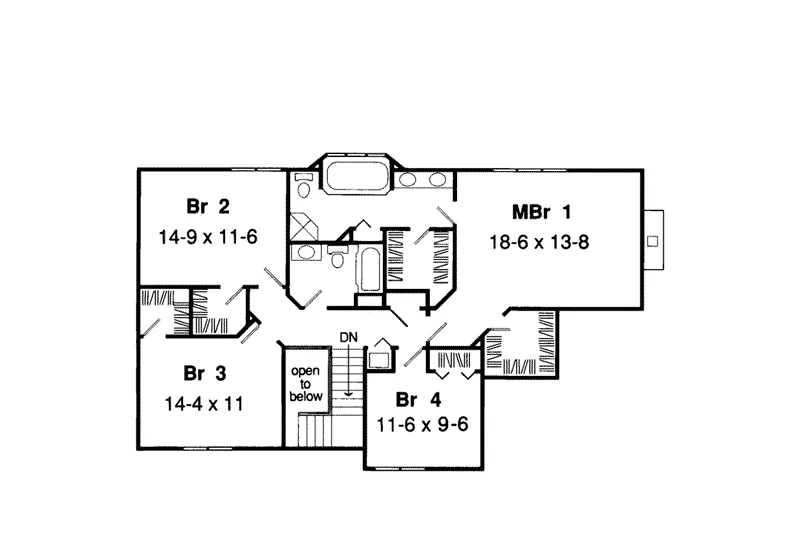 Tudor House Plan Second Floor - Michaela English Tudor Home 038D-0090 - Shop House Plans and More