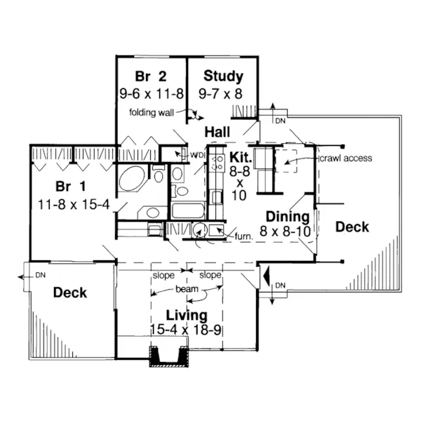 Traditional House Plan First Floor - Monarch Rustic Home 038D-0094 - Shop House Plans and More