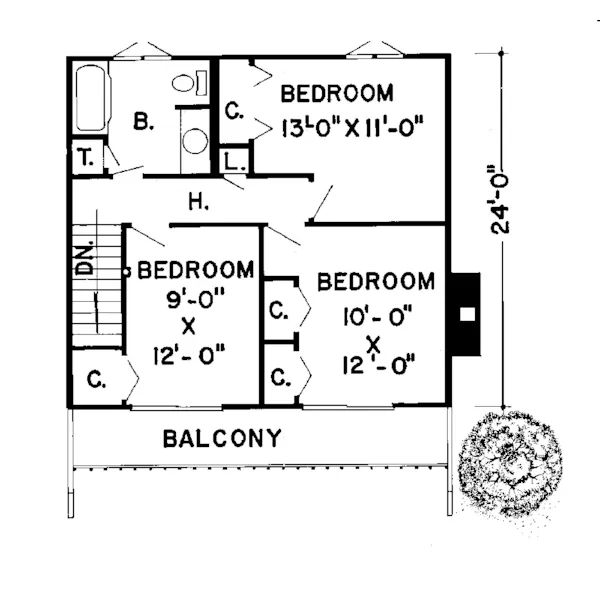 Mountain House Plan Second Floor - Adonia Contemporary Home 038D-0095 - Search House Plans and More